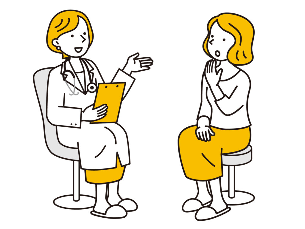 アレルギー外来受診 | A Woman Consulting a Doctor About Allergy Symptoms